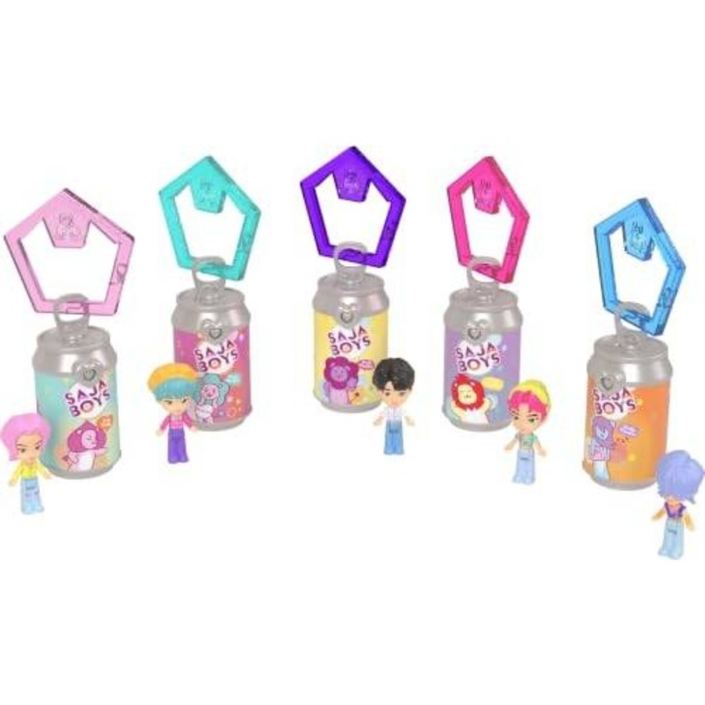 Polly Pocket Saja Boys K-Pop Demon Hunters Soda Can Keychain Figure Lot NEW